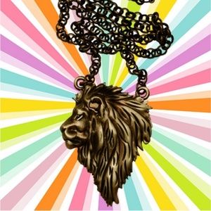 Lion Face Necklace Leo Zodiac Jungle Big Cat